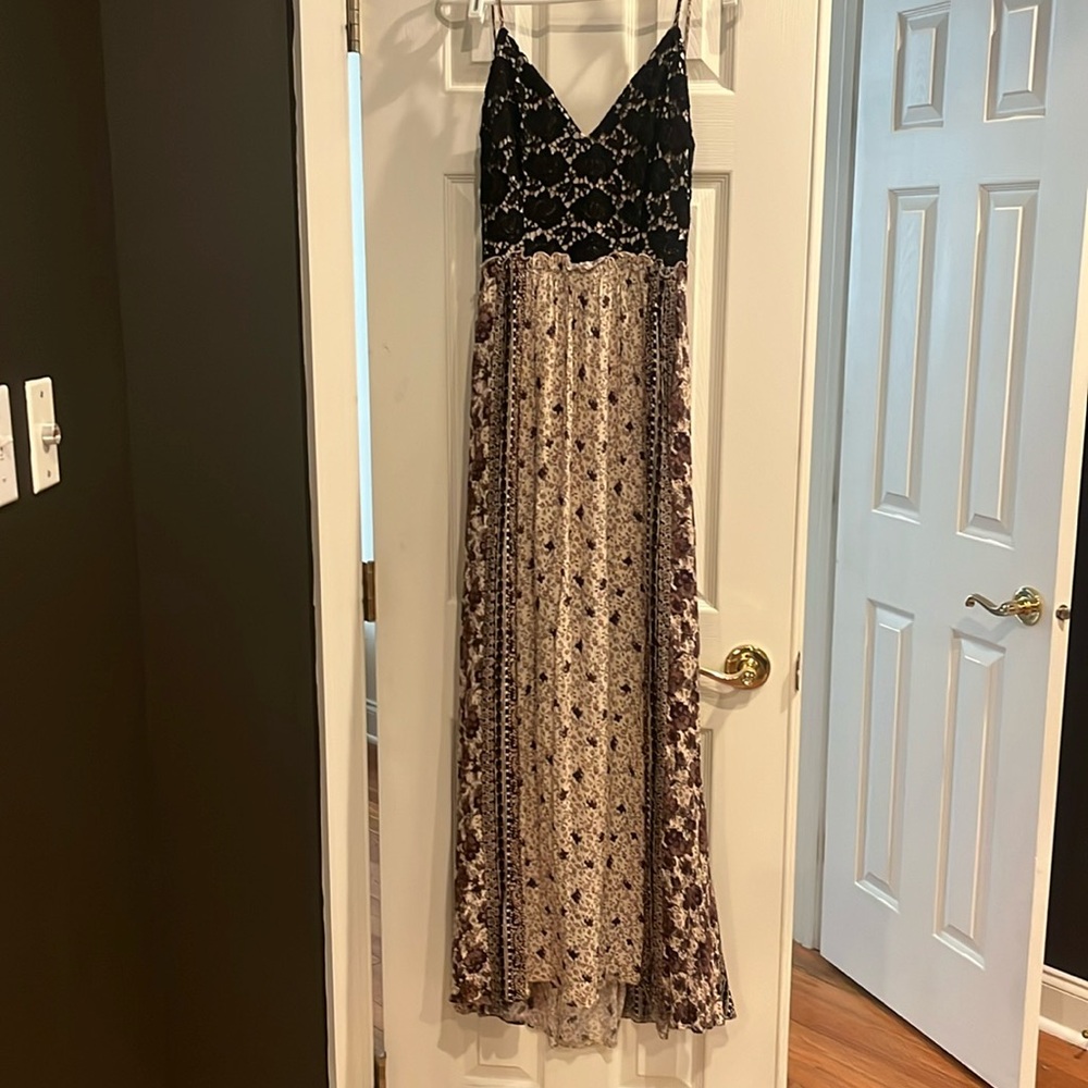Soieblu Backless Boho Maxi Dress M